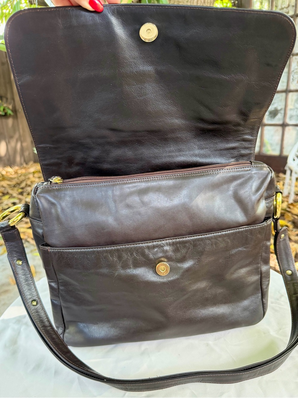 Authentic Bally Brown Leather Messenger Shoulder Bag Made in Italy + COA - Picture 8 of 16